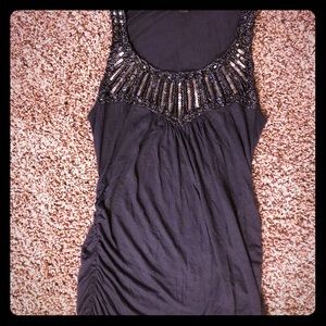 Grey Beaded/Sequined Tank